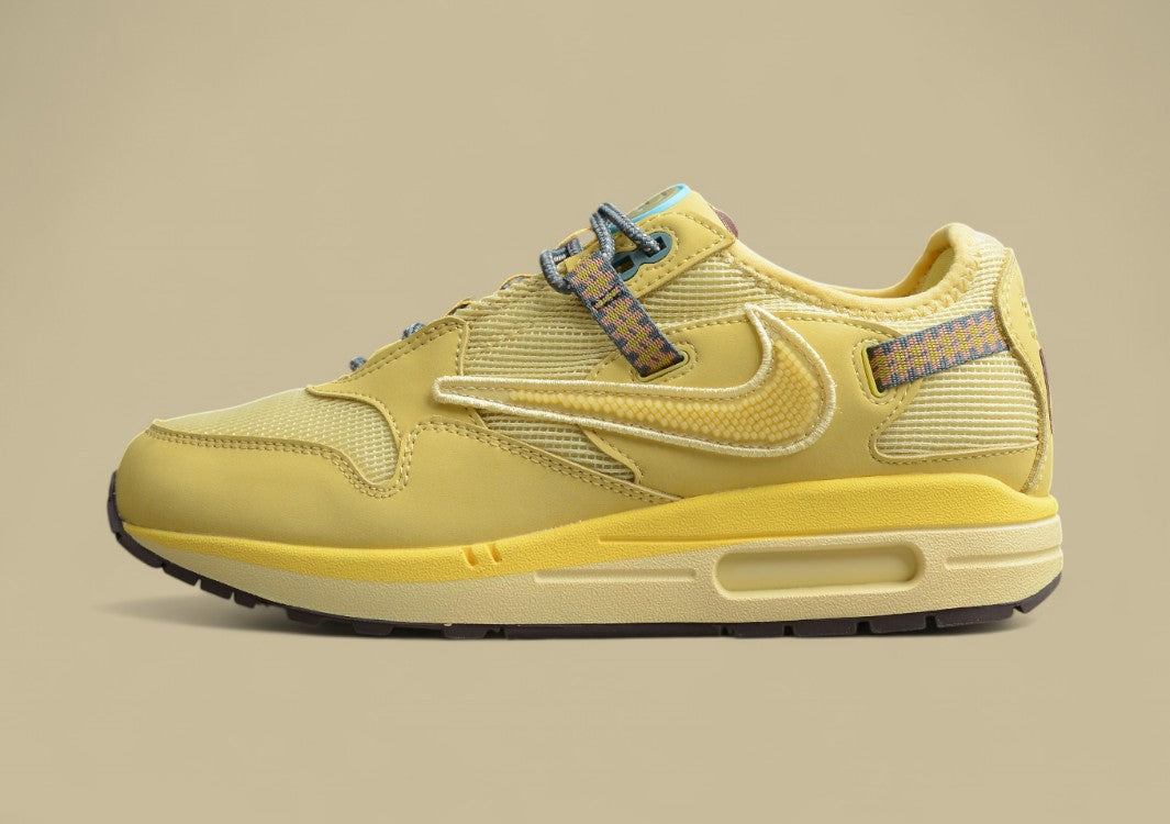 Travis Scott Joint Lemon Yellow Inverted Hook Max1 Air Cushion Shoes