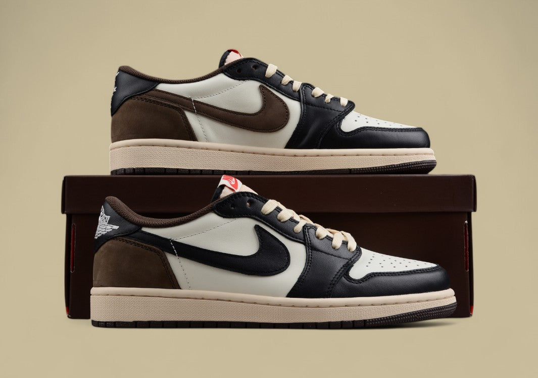 Travis Scott X Air Jordan 1 Low "Dark Mocha" Small Barb