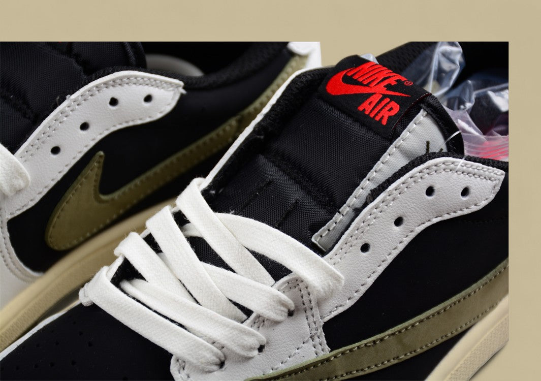 Travis Scott X Air Jordan 1 Low Og Joint Inverted Hook Olive White