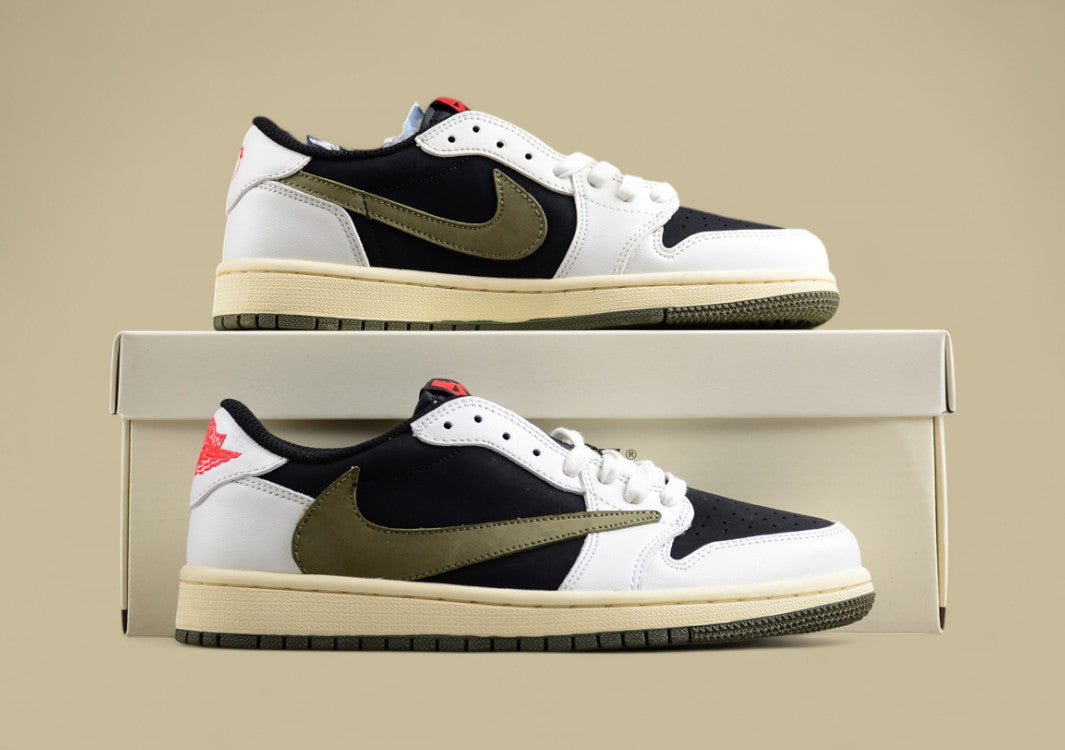 Travis Scott X Air Jordan 1 Low Og Joint Inverted Hook Olive White
