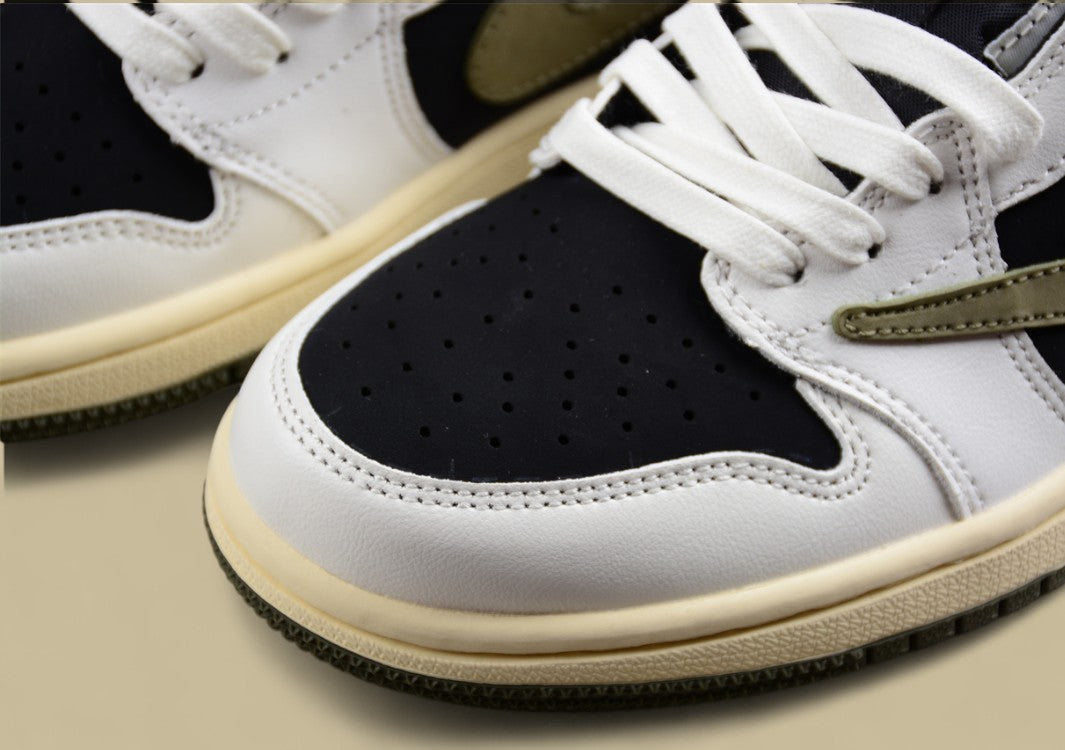 Travis Scott X Air Jordan 1 Low Og Joint Inverted Hook Olive White