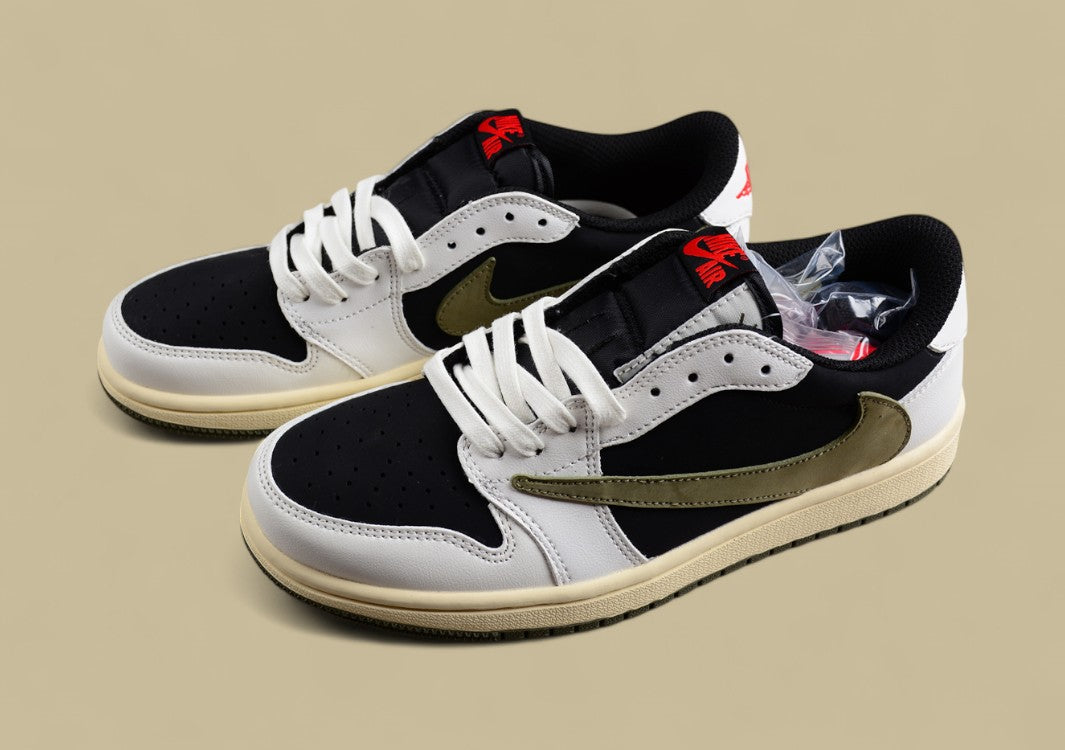Travis Scott X Air Jordan 1 Low Og Joint Inverted Hook Olive White