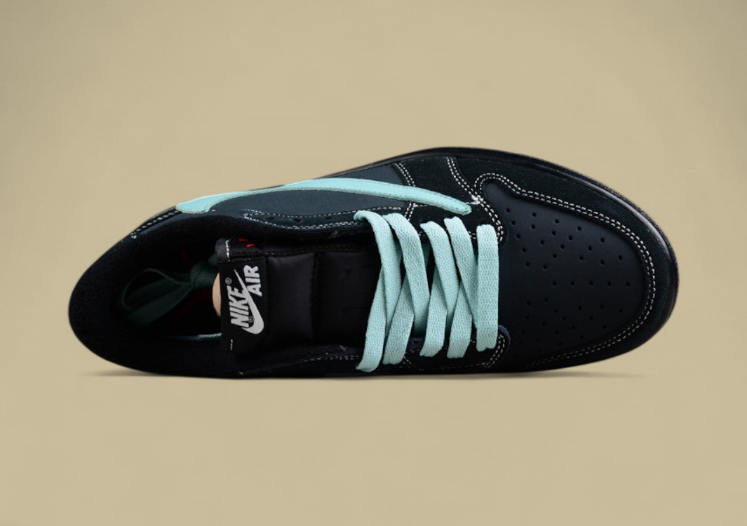 Travis Scott X Air Jordan 1 Low Og Tiffany Green Inverted Hook Low-top Basketball Shoes