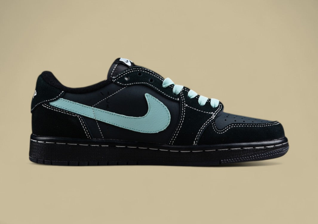 Travis Scott X Air Jordan 1 Low Og Tiffany Green Inverted Hook Low-top Basketball Shoes