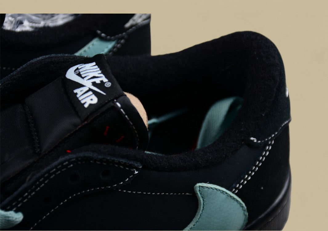 Travis Scott X Air Jordan 1 Low Og Tiffany Green Inverted Hook Low-top Basketball Shoes