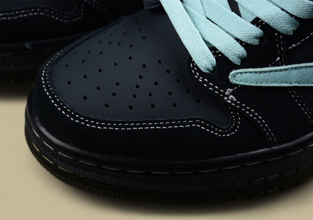 Travis Scott X Air Jordan 1 Low Og Tiffany Green Inverted Hook Low-top Basketball Shoes