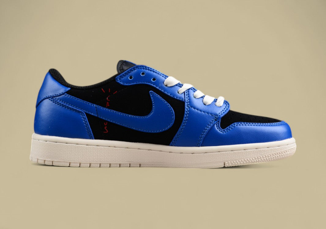 Travis Scott X Air Jordan 1 Low Three-party Joint Inverted Hook Military Blue