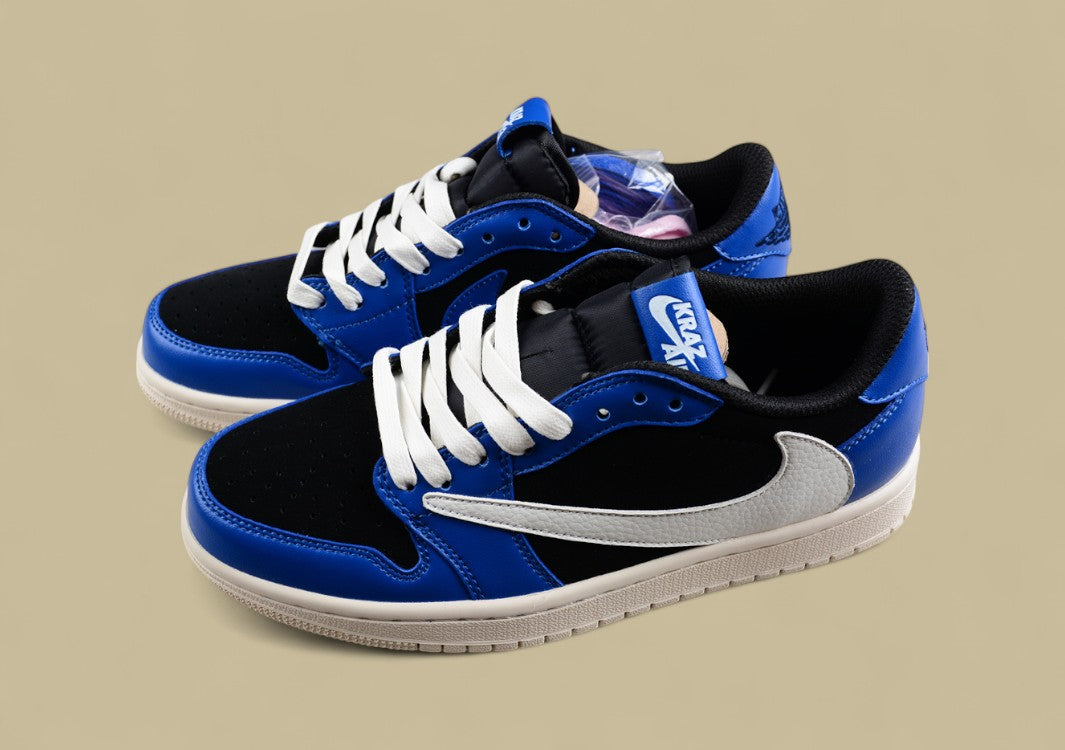 Travis Scott X Air Jordan 1 Low Three-party Joint Inverted Hook Military Blue