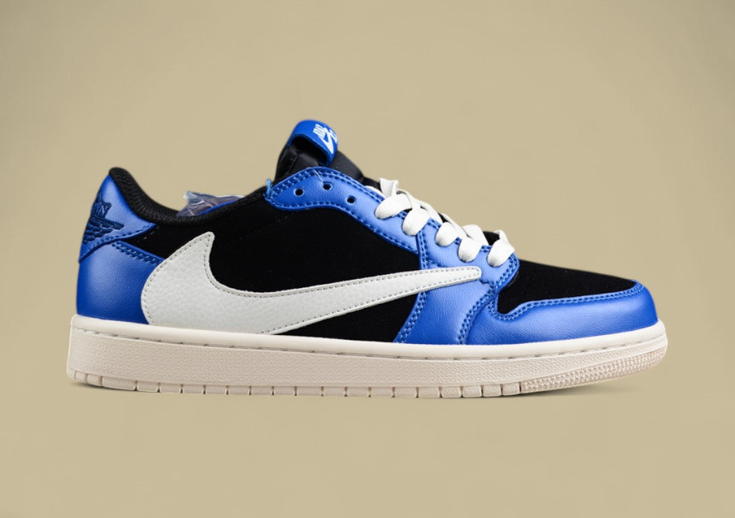 Travis Scott X Air Jordan 1 Low Three-party Joint Inverted Hook Military Blue