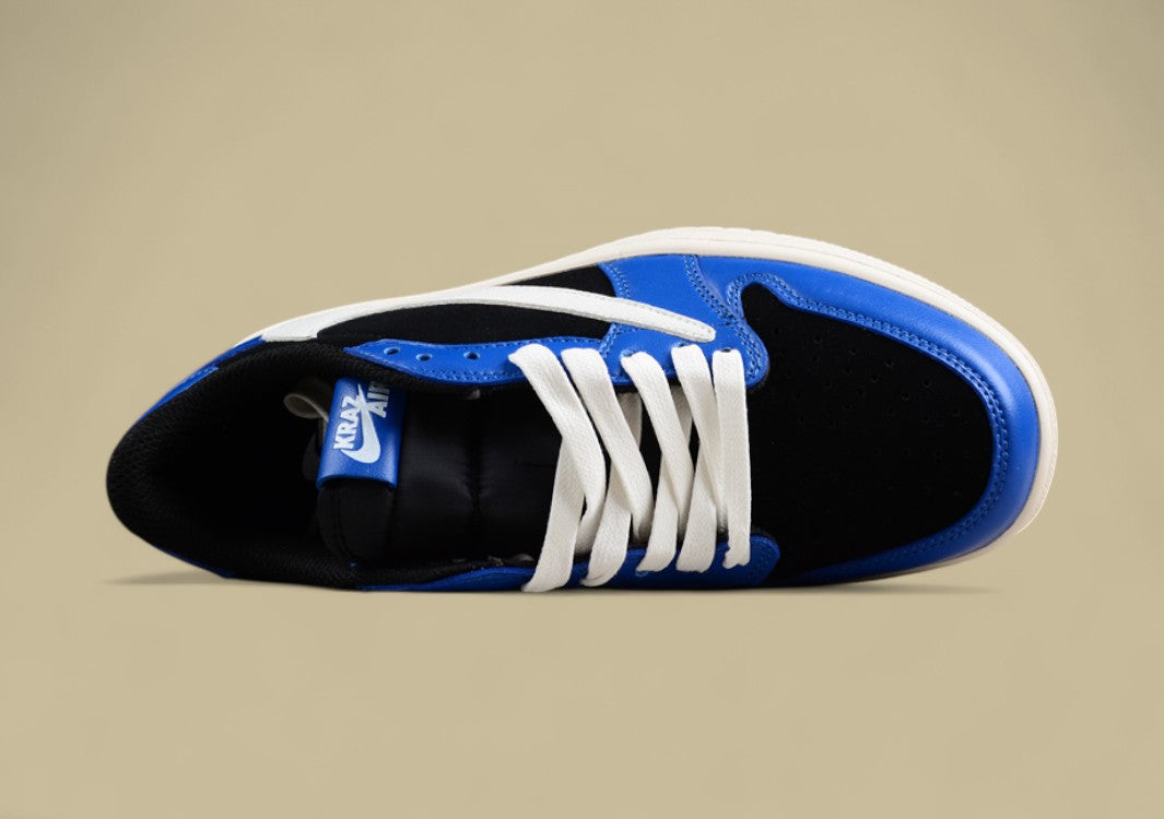 Travis Scott X Air Jordan 1 Low Three-party Joint Inverted Hook Military Blue