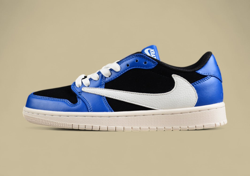 Travis Scott X Air Jordan 1 Low Three-party Joint Inverted Hook Military Blue