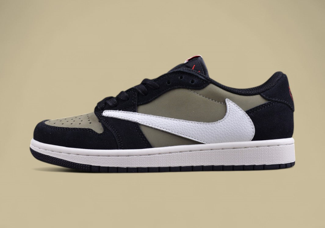Travis Scott Xair Jordan 1 Low Og "Olive" Olive Green Casual Sports Basketball Shoes