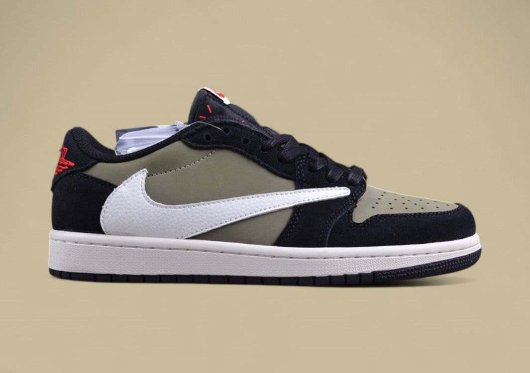 Travis Scott Xair Jordan 1 Low Og "Olive" Olive Green Casual Sports Basketball Shoes