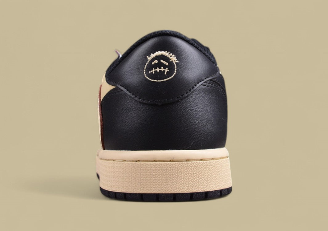 Travis Scott x Air Jordan 1 Low OG Inverted Hook Low Top Black Tan Reps