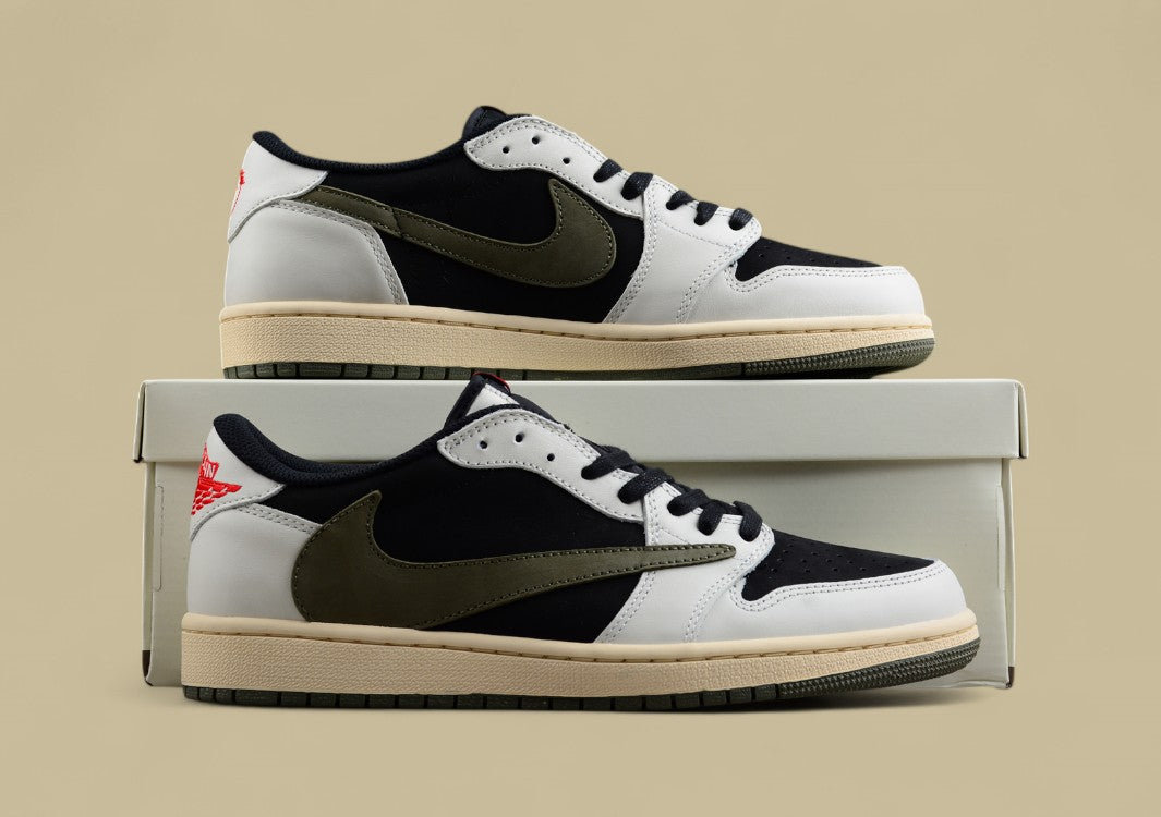 Travis Scott x Air Jordan 1 Low OG Joint Inverted Hook Reverse Mocha Olive