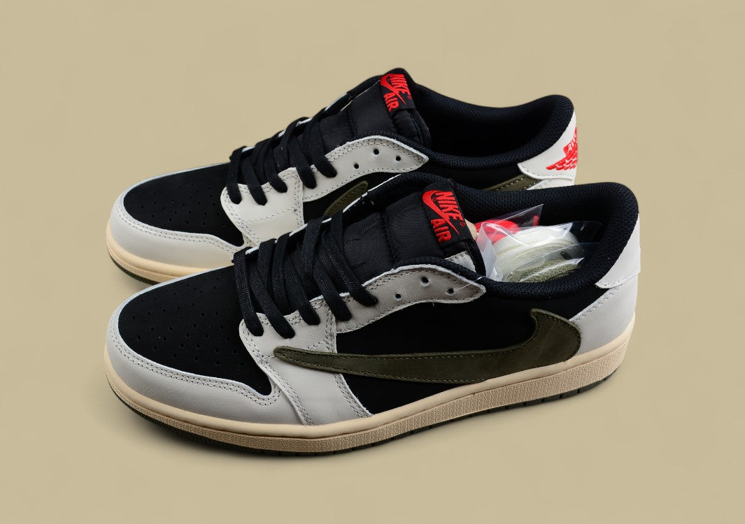 Travis Scott x Air Jordan 1 Low OG Joint Inverted Hook Reverse Mocha Olive