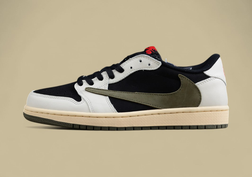 Travis Scott x Air Jordan 1 Low OG Joint Inverted Hook Reverse Mocha Olive