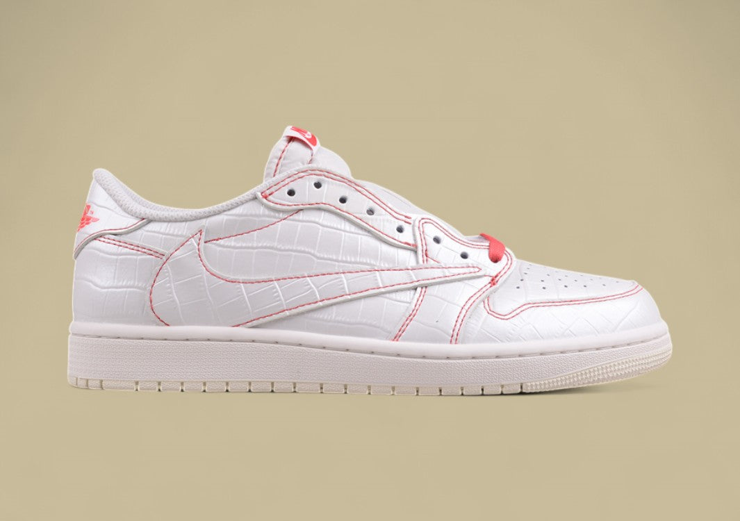 Travis Scott x Air Jordan 1 Low OG Low-top White Croc Red