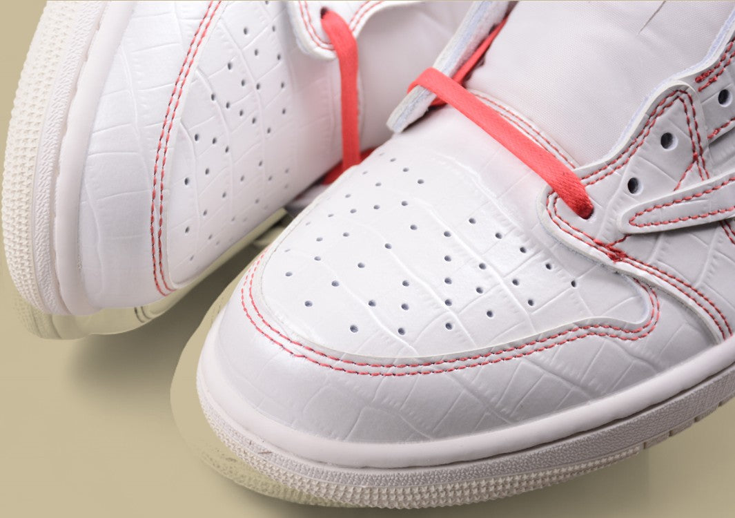 Travis Scott x Air Jordan 1 Low OG Low-top White Croc Red