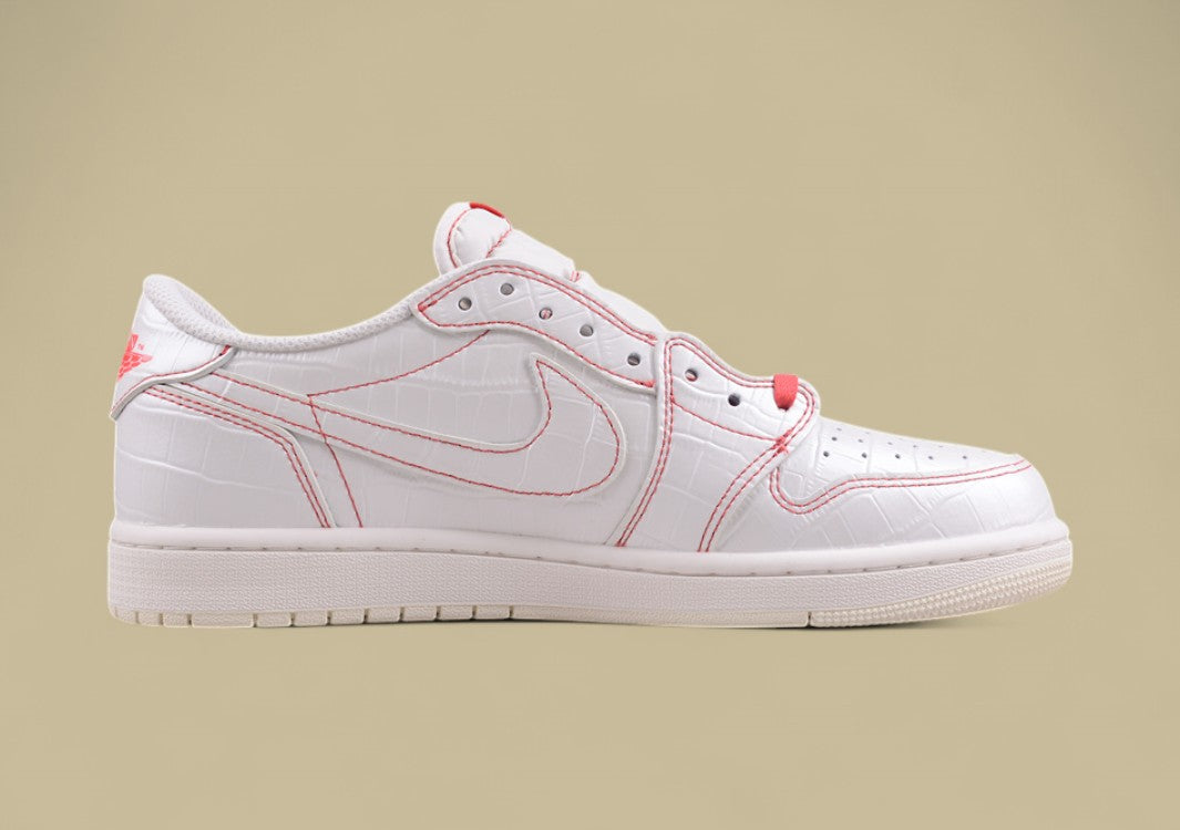 Travis Scott x Air Jordan 1 Low OG Low-top White Croc Red