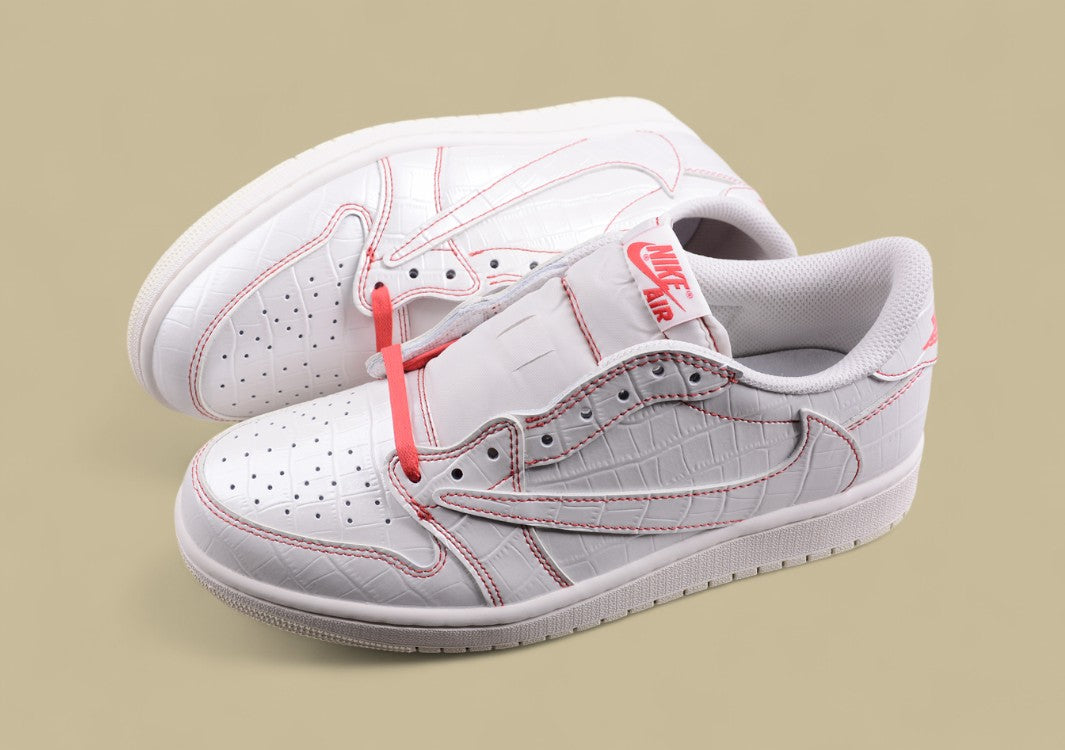 Travis Scott x Air Jordan 1 Low OG Low-top White Croc Red