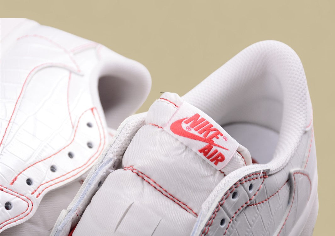 Travis Scott x Air Jordan 1 Low OG Low-top White Croc Red