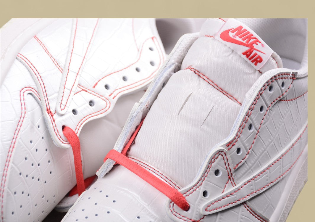 Travis Scott x Air Jordan 1 Low OG Low-top White Croc Red