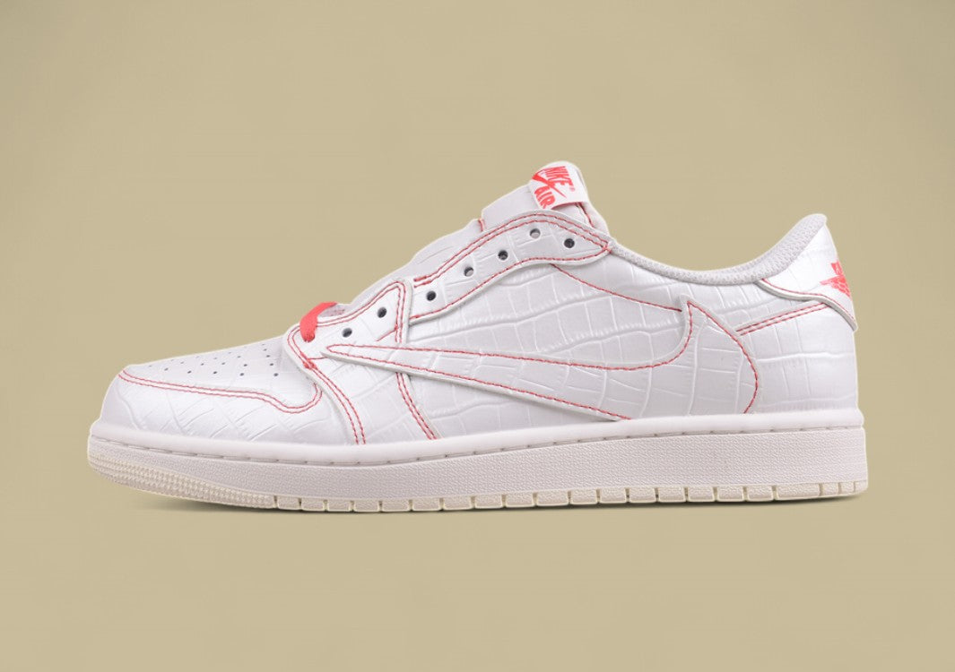 Travis Scott x Air Jordan 1 Low OG Low-top White Croc Red