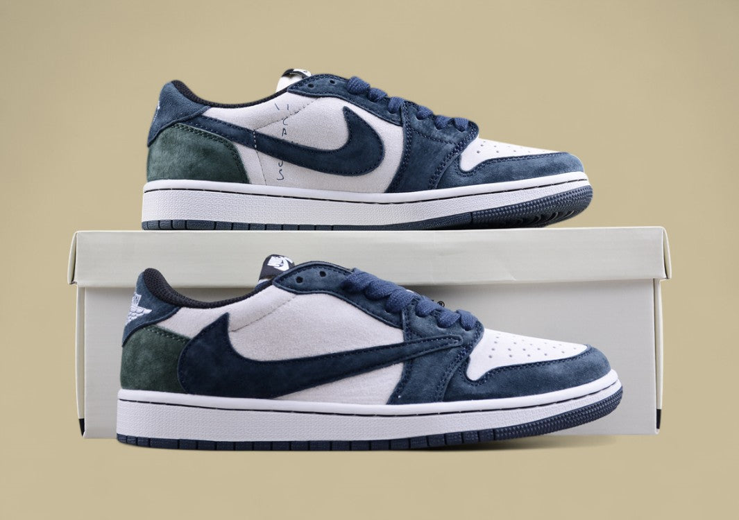 Travis Scott x Air Jordan 1 Low OG Navy Suede Phantom