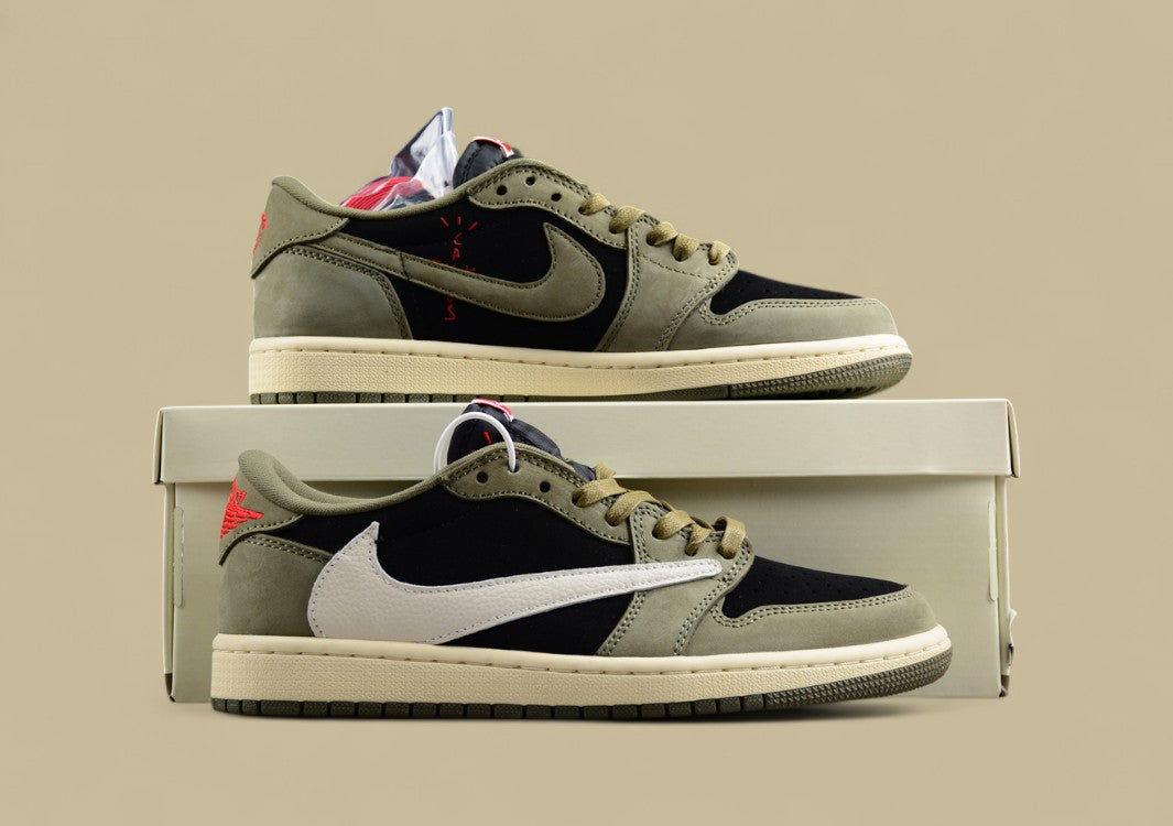 Travis Scott x Air Jordan 1 Low OG Olive Canvas