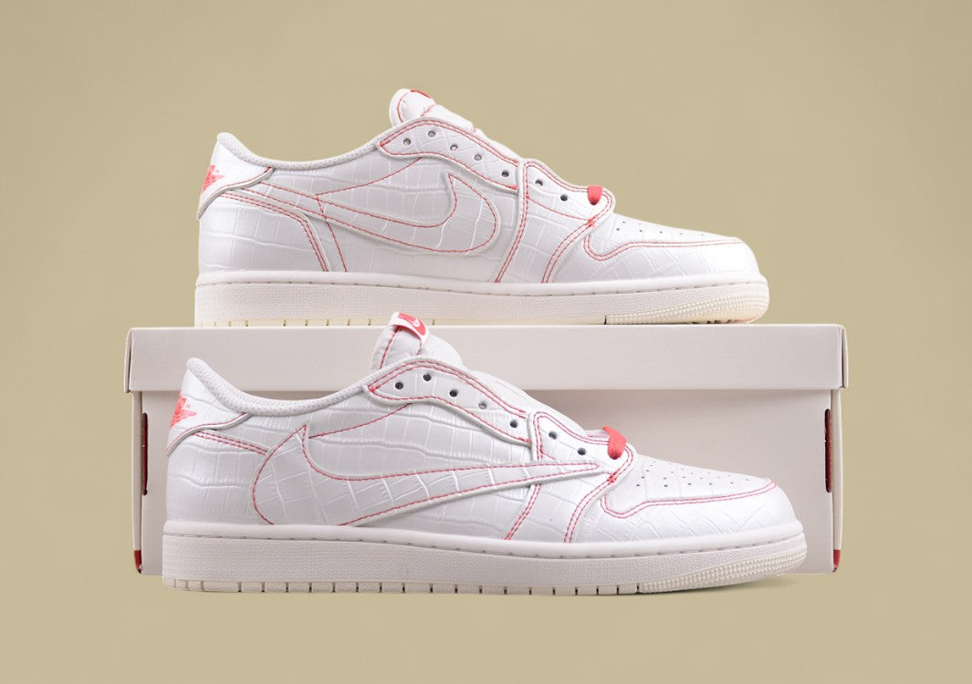 Travis Scott x Air Jordan 1 Low OG “White/Red Croc