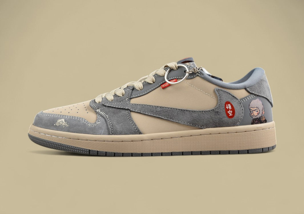 Travis Scott x Fragment Design x Air Jordan 1 Low Goku Low-Top Cultural Casual Shoes