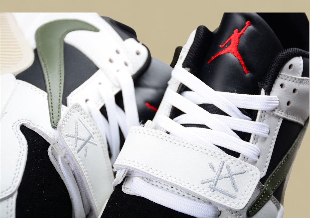 Travis Scott x Jordan Olive Cut The Check Inverted Hook Velcro Fashion Basketball Shoes
