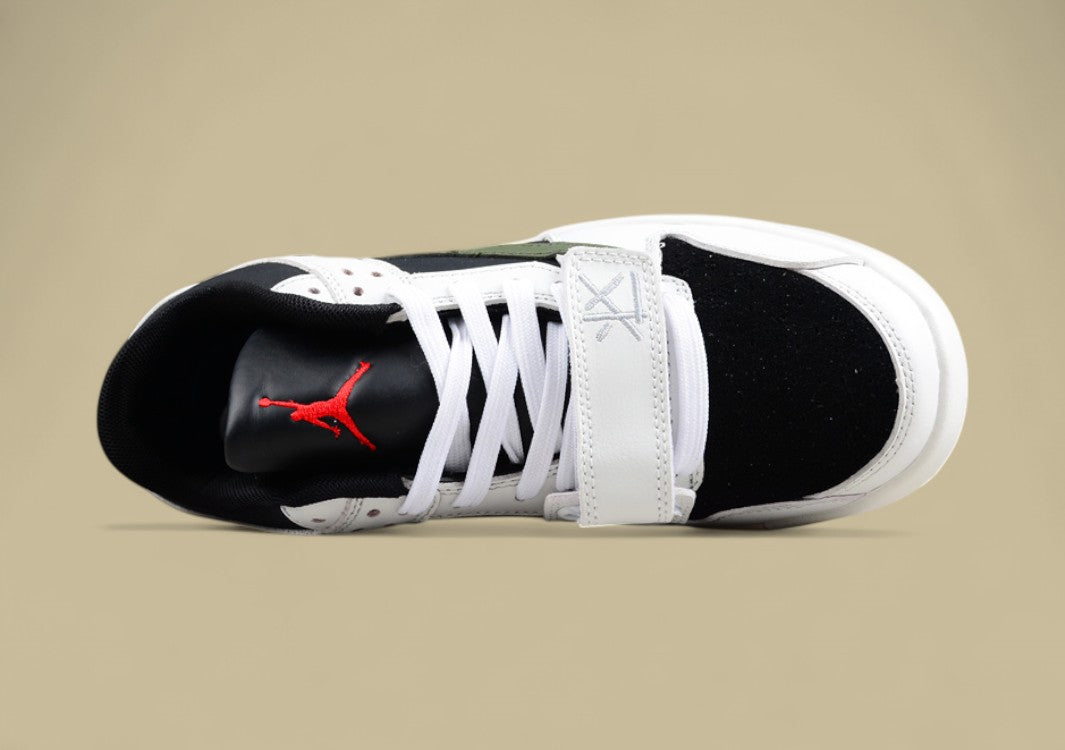 Travis Scott x Jordan Olive Cut The Check Inverted Hook Velcro Fashion Basketball Shoes