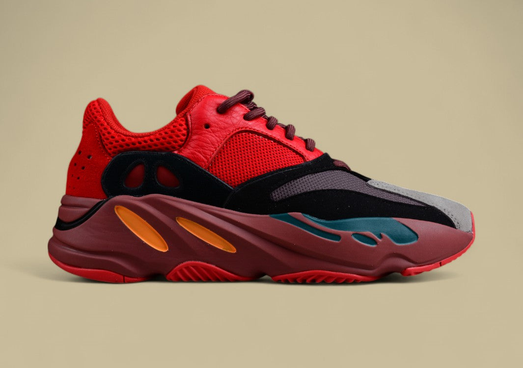 Yeezy Boost 700 Hi-Res Red Striking Kanye Style in Vivid Red