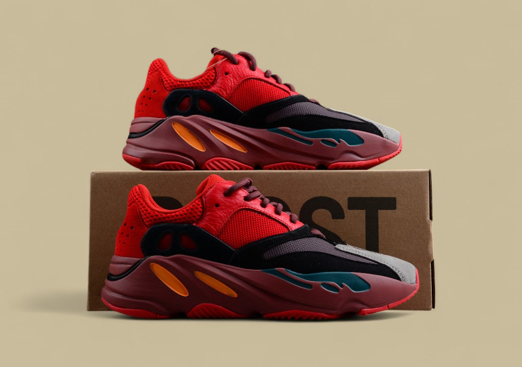 Yeezy Boost 700 Hi-Res Red Striking Kanye Style in Vivid Red