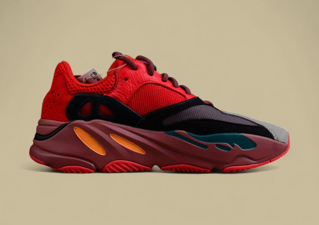 Yeezy Boost 700 Hi-Res Red Striking Kanye Style in Vivid Red