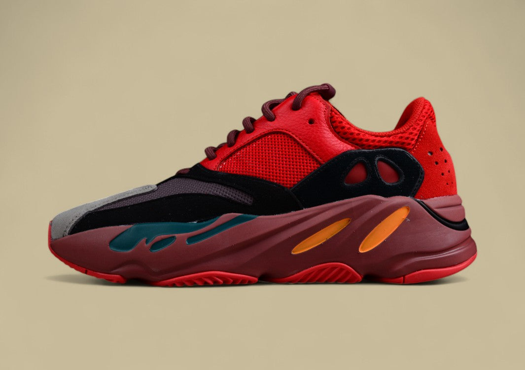 Yeezy Boost 700 Hi-Res Red Striking Kanye Style in Vivid Red