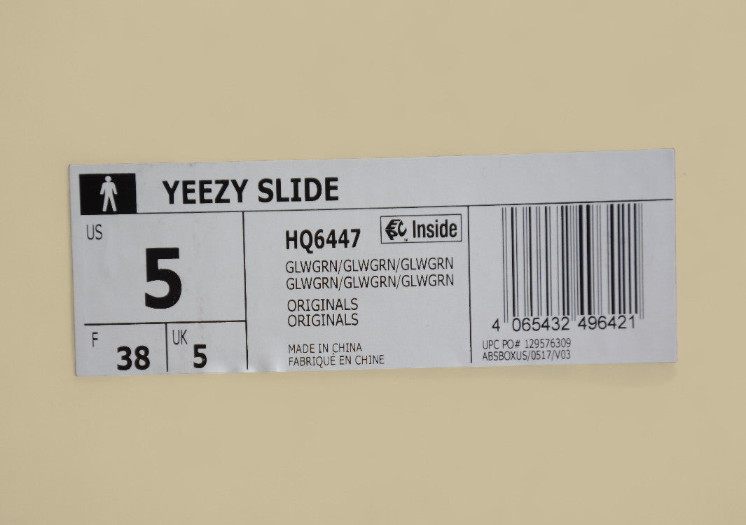 Yeezy Slide "Glow Green" Trendy Slippers Fluorescent Green Grainy Matte Coconut Half-slipper