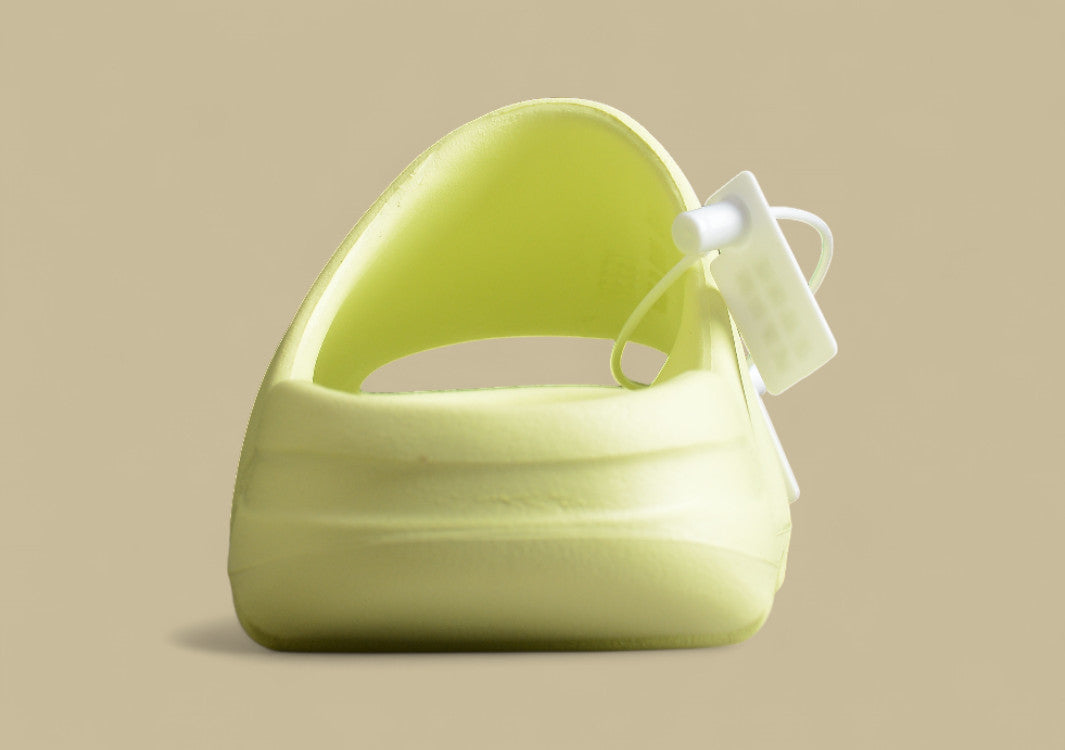 Yeezy Slide "Glow Green" Trendy Slippers Fluorescent Green Grainy Matte Coconut Half-slipper