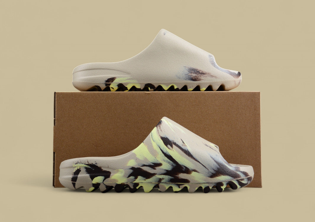 Yeezy Slide “MX Cream” Marbled Colorway Slip-On by Kanye
