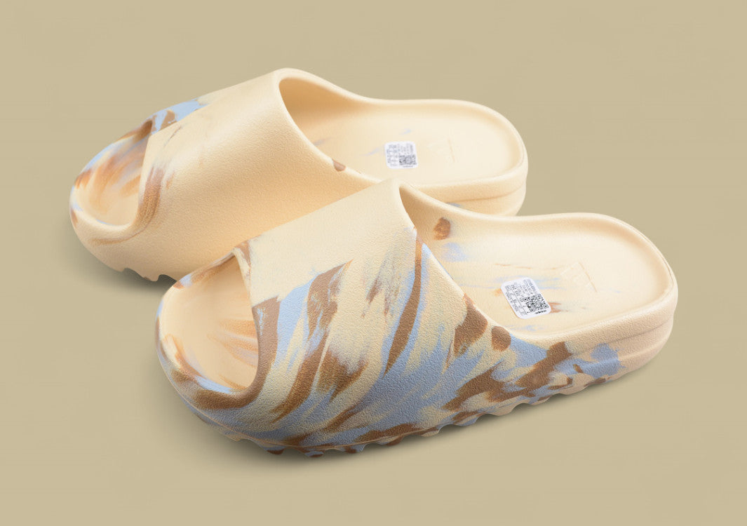 Yeezy Slide “MX Sand” Cream Marble Comfort Slip-On