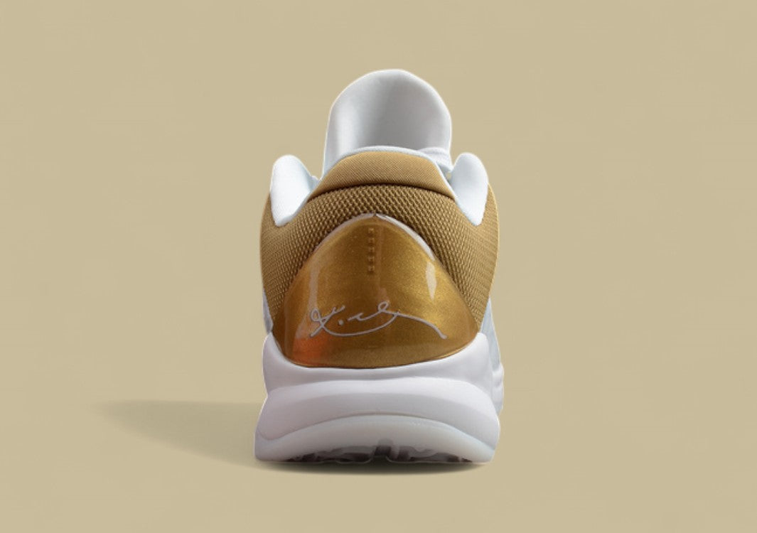 Zoom Kobe 5 Big Stage Home White/Metallic Gold