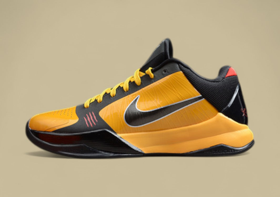 Zoom Kobe 5 Bruce Lee Del Sol/Black-Metallic Silver-Comet