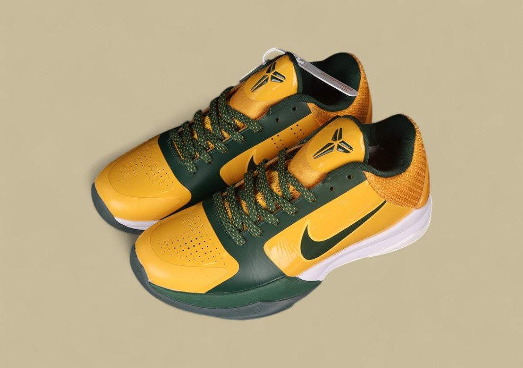 Zoom Kobe 5 Rice Away Varsity Maize/Deep Forest-White