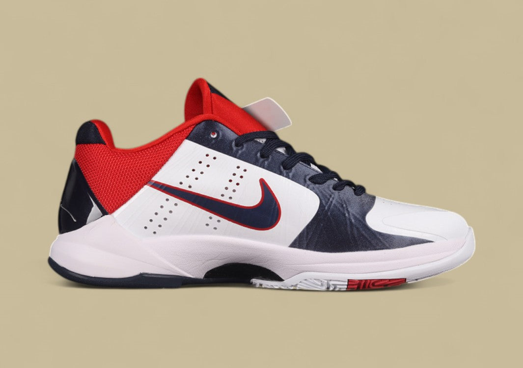 Zoom Kobe 5 USA White/Obsidian/Sport Red