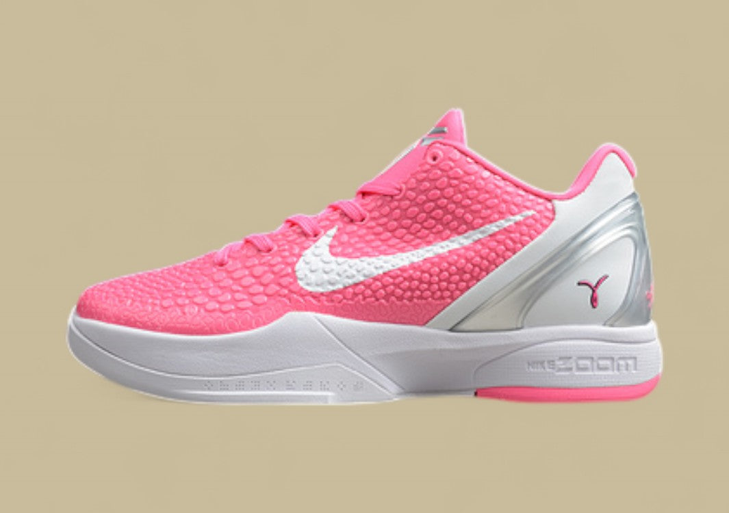 Zoom Kobe 6 Think Pink Pinkfire/Metallic Silver-White