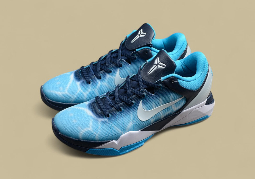 Zoom Kobe 7 System Shark Obsidian/White/Blue Grey-Current Blue