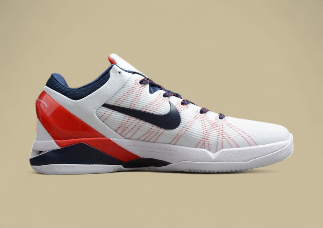 Zoom Kobe VII System White/Obsidian-University Red-Pure Platinum