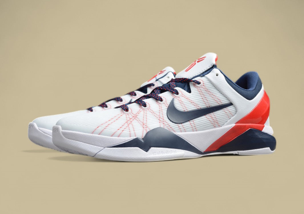 Zoom Kobe VII System White/Obsidian-University Red-Pure Platinum